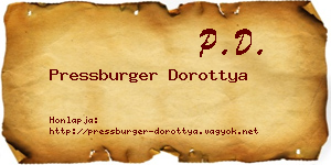 Pressburger Dorottya névjegykártya